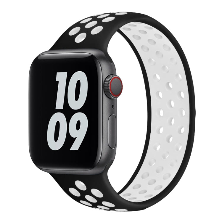 Cinturino elastico in silicone per Apple Watch Series 6 e SE e 5 e 4 40 mm / 3 e 2 e 1 38 mm, lunghezza: 160 mm, 160mm (White Black), 160mm (Black), 160mm (Black Yellow), 160mm (Black Grey), 160mm (Red Black), 160mm (Black White), 160mm (Black Red)    ...