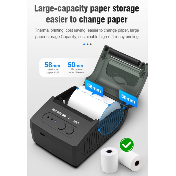 Stampante termica portatile Bluetooth 58mm per ricevute