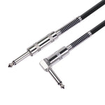 Cavo audio per chitarra elettrica 6,35 mm spina dritta-gomito