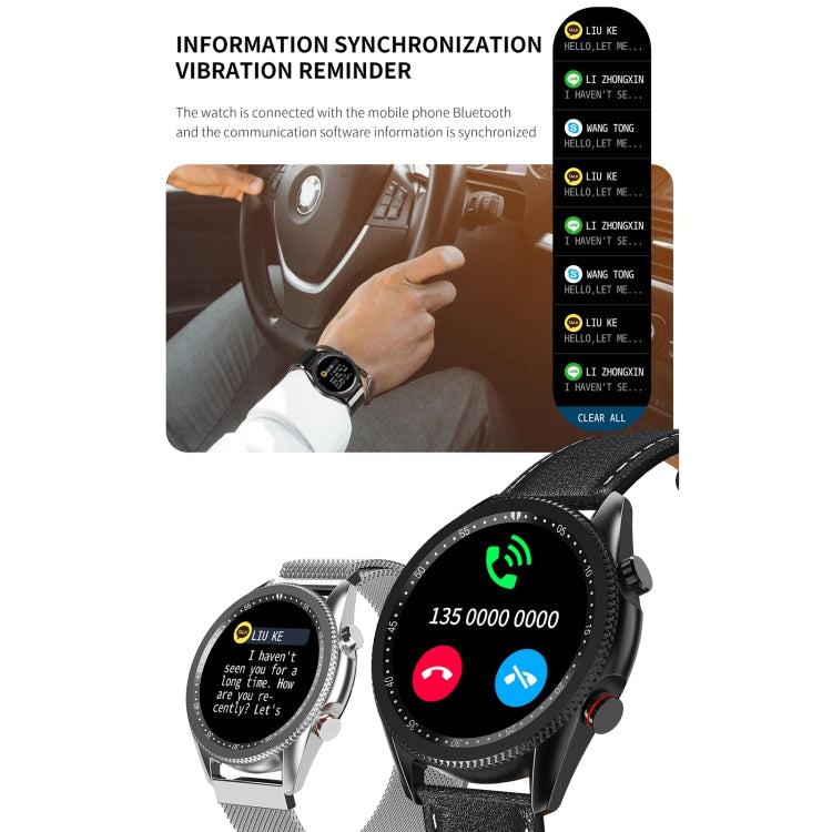 M98 Schermo a colori IPS da 1,28 pollici IP67 Orologio intelligente impermeabile, supporto monitor del sonno / cardiofrequenzimetro / chiamata Bluetooth, stile: cinturino in acciaio, Steel Strap(Black), Steel Strap(Silver)