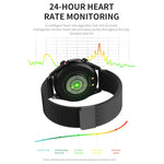 M98 Schermo a colori IPS da 1,28 pollici IP67 Orologio intelligente impermeabile, supporto monitor del sonno / cardiofrequenzimetro / chiamata Bluetooth, stile: cinturino in pelle, Leather Strap(Silver), Leather Strap(Black)