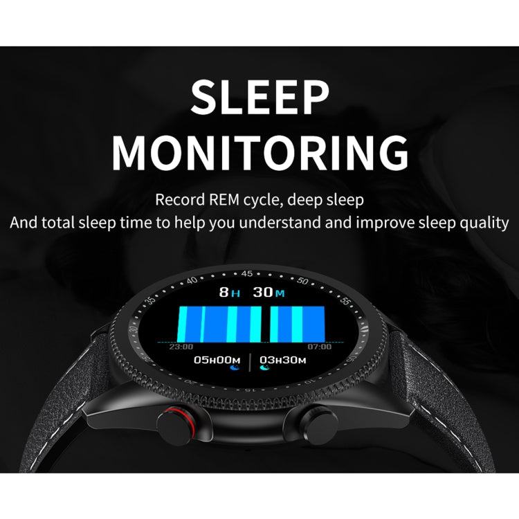 M98 Schermo a colori IPS da 1,28 pollici IP67 Orologio intelligente impermeabile, supporto monitor del sonno / cardiofrequenzimetro / chiamata Bluetooth, stile: cinturino in pelle, Leather Strap(Silver), Leather Strap(Black)