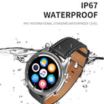 M98 Schermo a colori IPS da 1,28 pollici IP67 Orologio intelligente impermeabile, supporto monitor del sonno / cardiofrequenzimetro / chiamata Bluetooth, stile: cinturino in pelle, Leather Strap(Silver), Leather Strap(Black)