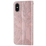 Custodia portafoglio in pelle con motivo a rilievo per iPhone XS