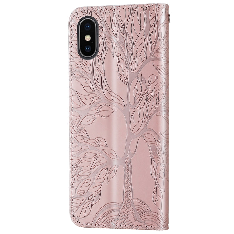 Custodia portafoglio in pelle con motivo a rilievo per iPhone XS