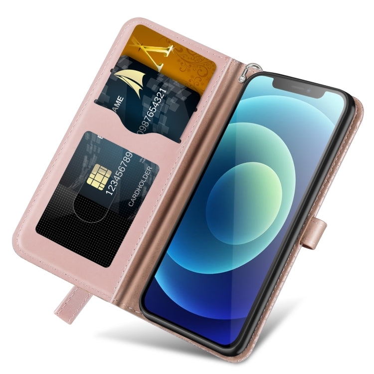 Custodia portafoglio in pelle con motivo a rilievo per iPhone XS