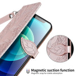 Custodia portafoglio in pelle con motivo a rilievo per iPhone XS