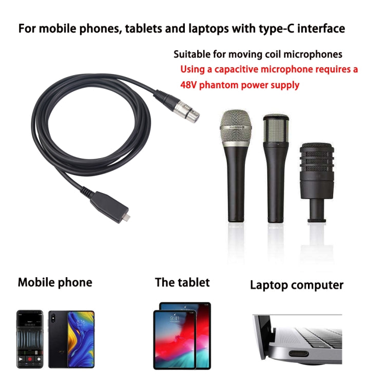 Cavo USB-C maschio a XLR femmina per microfono 2m o 3m