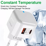 Adattatore doppia porta PD QC 3.0 20W plug US EU UK