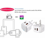 Adattatore doppia porta PD QC 3.0 20W plug US EU UK