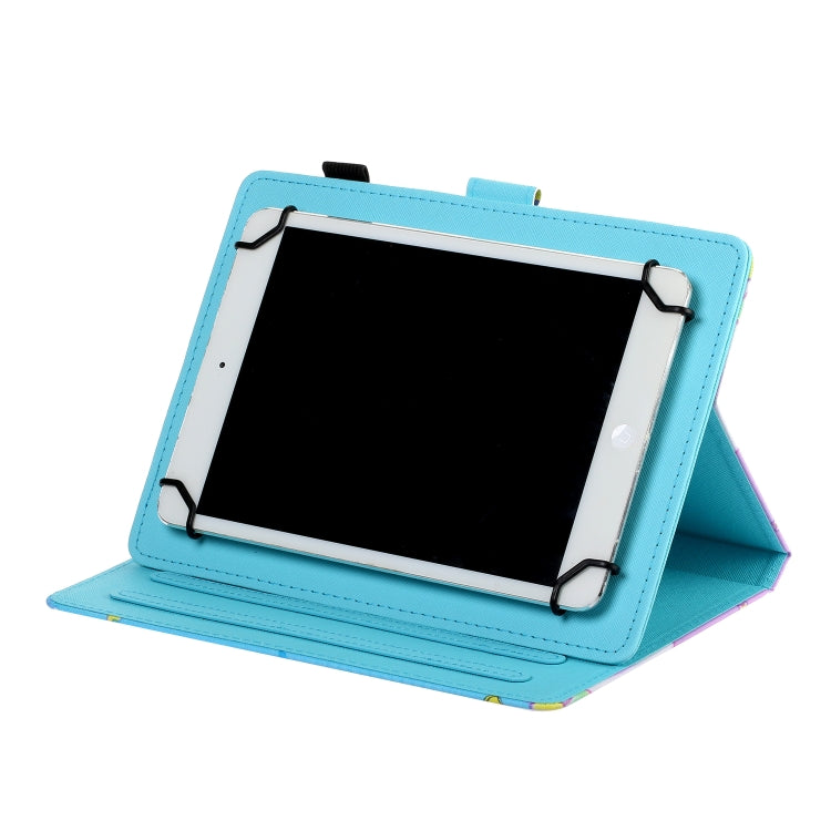 Filo da cucito Custodia in pelle piatta verniciata orizzontale con copri penna e striscia antiscivolo e slot per schede e supporto, For 7 inch Tablet PC Universal, For 8 inch Tablet PC Universal