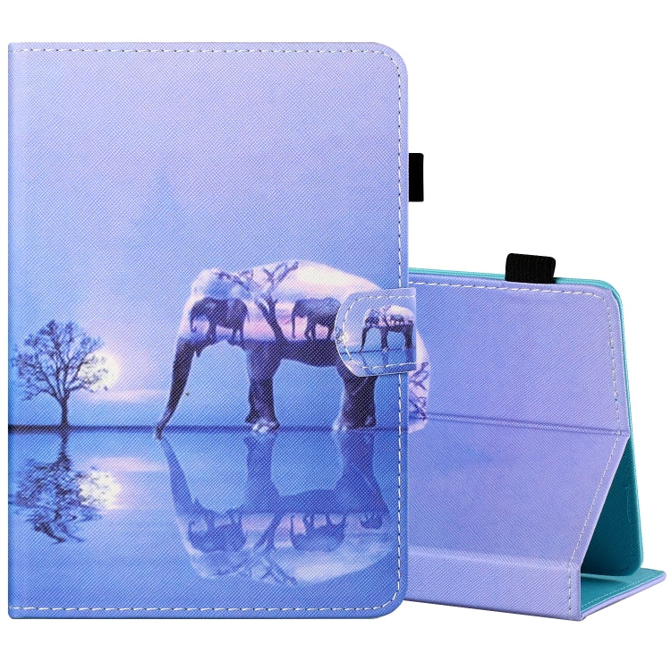 Filo da cucito Custodia in pelle piatta verniciata orizzontale con copri penna e striscia antiscivolo e slot per schede e supporto, For 7 inch Tablet PC Universal, For 8 inch Tablet PC Universal