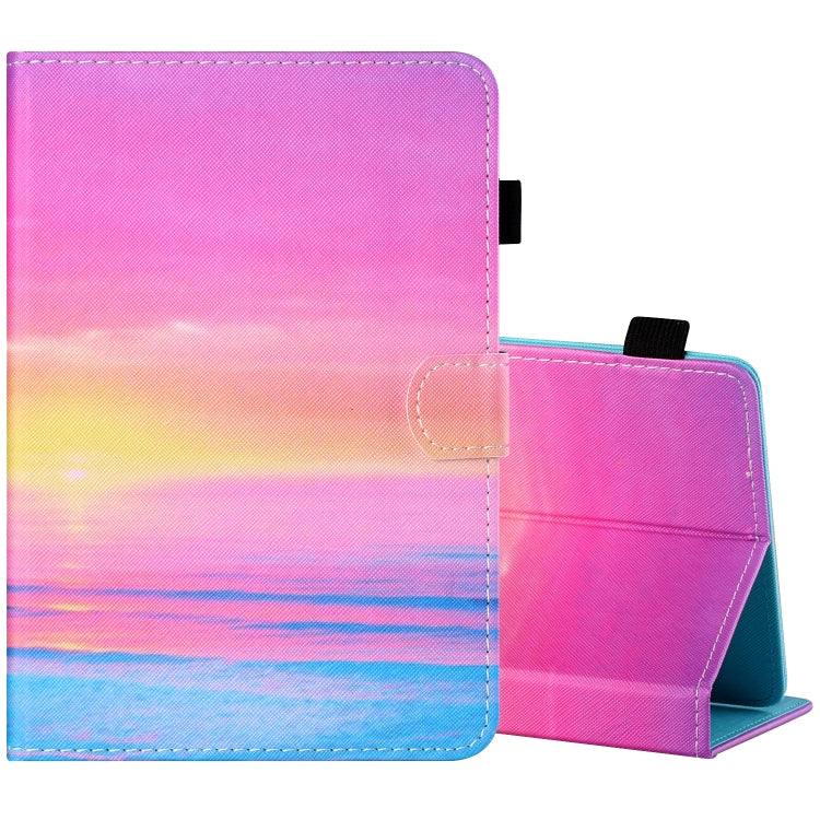 Filo da cucito Custodia in pelle piatta verniciata orizzontale con copri penna e striscia antiscivolo e slot per schede e supporto, For 7 inch Tablet PC Universal, For 8 inch Tablet PC Universal