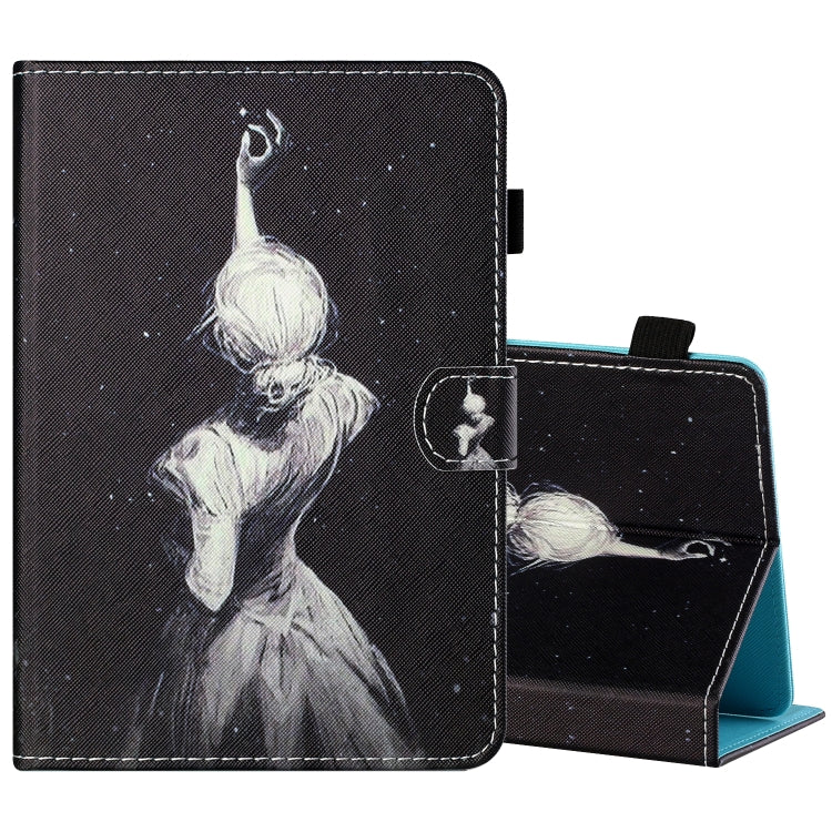 Filo da cucito Custodia in pelle piatta verniciata orizzontale con copri penna e striscia antiscivolo e slot per schede e supporto, For 7 inch Tablet PC Universal, For 8 inch Tablet PC Universal