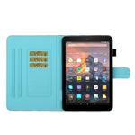 Filo da cucito Custodia in pelle piatta verniciata orizzontale con copri penna e striscia antiscivolo e slot per schede e supporto, For Amazon Kindle Fire 7 2019 / 2017 / 2015, For Samsung Galaxy Tab A 10.1 (2019) T510 / T515