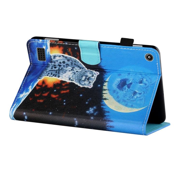 Filo da cucito Custodia in pelle piatta verniciata orizzontale con copri penna e striscia antiscivolo e slot per schede e supporto, For Amazon Kindle Fire 7 2019 / 2017 / 2015, For Samsung Galaxy Tab A 10.1 (2019) T510 / T515