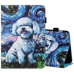 Filo da cucito Custodia in pelle piatta verniciata orizzontale con copri penna e striscia antiscivolo e slot per schede e supporto, For Amazon Kindle Fire 7 2019 / 2017 / 2015, For Samsung Galaxy Tab A 10.1 (2019) T510 / T515