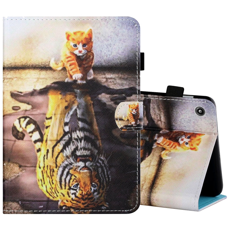 Filo da cucito Custodia in pelle piatta verniciata orizzontale con copri penna e striscia antiscivolo e slot per schede e supporto, For Amazon Kindle Fire 7 2019 / 2017 / 2015, For Samsung Galaxy Tab A 10.1 (2019) T510 / T515
