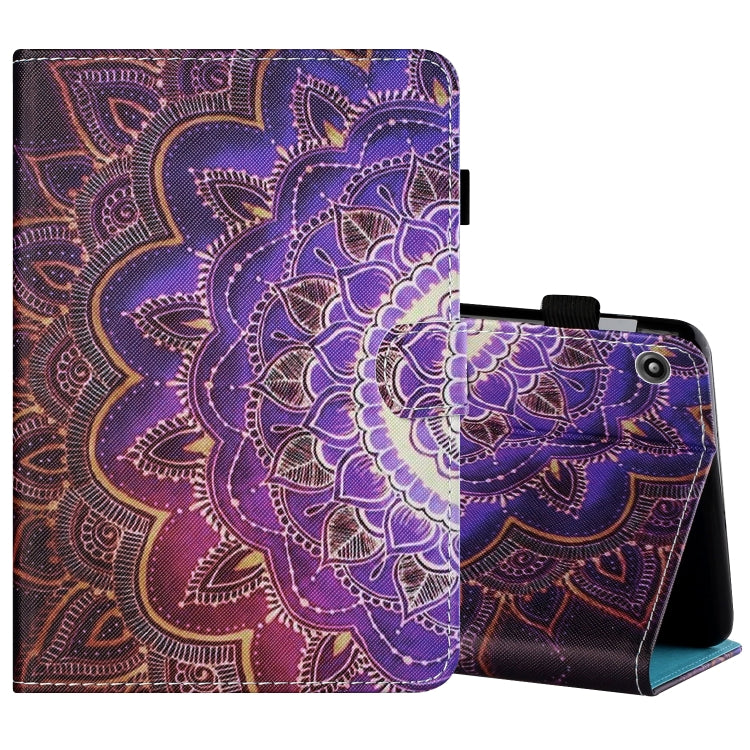 Filo da cucito Custodia in pelle piatta verniciata orizzontale con copri penna e striscia antiscivolo e slot per schede e supporto, For Amazon Kindle Fire 7 2019 / 2017 / 2015, For Samsung Galaxy Tab A 10.1 (2019) T510 / T515