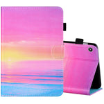 Filo da cucito Custodia in pelle piatta verniciata orizzontale con copri penna e striscia antiscivolo e slot per schede e supporto, For Amazon Kindle Fire 7 2019 / 2017 / 2015, For Samsung Galaxy Tab A 10.1 (2019) T510 / T515