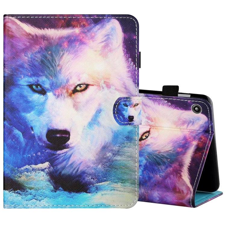 Filo da cucito Custodia in pelle piatta verniciata orizzontale con copri penna e striscia antiscivolo e slot per schede e supporto, For Amazon Kindle Fire 7 2019 / 2017 / 2015, For Samsung Galaxy Tab A 10.1 (2019) T510 / T515