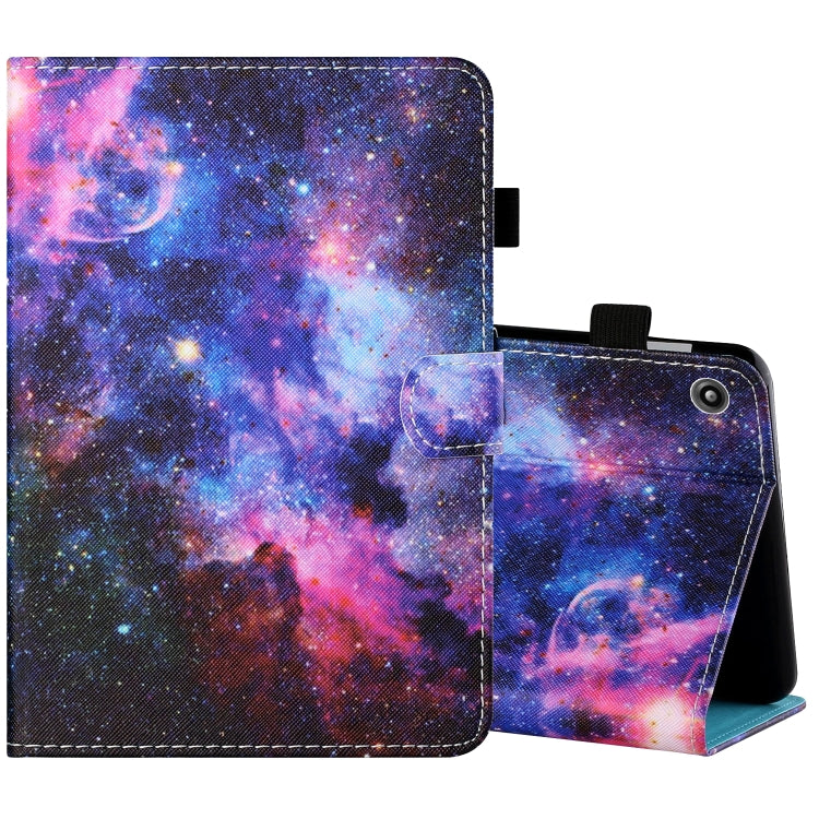 Filo da cucito Custodia in pelle piatta verniciata orizzontale con copri penna e striscia antiscivolo e slot per schede e supporto, For Amazon Kindle Fire 7 2019 / 2017 / 2015, For Samsung Galaxy Tab A 10.1 (2019) T510 / T515