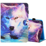 Filo da cucito Custodia in pelle piatta verniciata orizzontale con copri penna e striscia antiscivolo e slot per schede e supporto, For Amazon Kindle Fire 7 2019 / 2017 / 2015, For Samsung Galaxy Tab A 10.1 (2019) T510 / T515