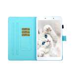 Filo da cucito Custodia in pelle piatta verniciata orizzontale con copri penna e striscia antiscivolo e slot per schede e supporto, For Samsung Galaxy Tab A 8.0 (2019) T290 / T295