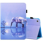 Filo da cucito Custodia in pelle piatta verniciata orizzontale con copri penna e striscia antiscivolo e slot per schede e supporto, For Samsung Galaxy Tab A 8.0 (2019) T290 / T295