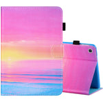 Filo da cucito Custodia in pelle piatta verniciata orizzontale con copri penna e striscia antiscivolo e slot per schede e supporto, For Samsung Galaxy Tab A 8.0 (2019) T290 / T295