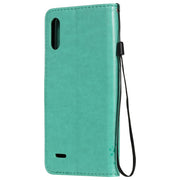 Custodia in pelle sintetica a vibrazione orizzontale con motivo ad albero e gatto con supporto e fessure per carte, portafoglio e cordino, For LG K22 / K22 Plus, For Huawei P Smart 2021