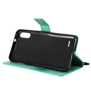 Custodia in pelle sintetica a vibrazione orizzontale con motivo ad albero e gatto con supporto e fessure per carte, portafoglio e cordino, For LG K22 / K22 Plus, For Huawei P Smart 2021