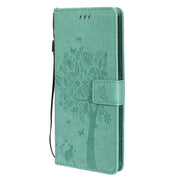 Custodia in pelle sintetica a vibrazione orizzontale con motivo ad albero e gatto con supporto e fessure per carte, portafoglio e cordino, For OPPO A53(2020) / A32, For Nokia 2.4
