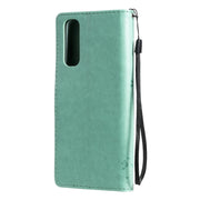 Custodia in pelle sintetica a vibrazione orizzontale con motivo ad albero e gatto con supporto e fessure per carte, portafoglio e cordino, For OPPO Realme 7, For Xiaomi Mi 10T Lite 5G