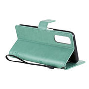 Custodia in pelle sintetica a vibrazione orizzontale con motivo ad albero e gatto con supporto e fessure per carte, portafoglio e cordino, For OPPO Realme 7, For Xiaomi Mi 10T Lite 5G
