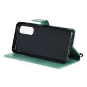 Custodia in pelle sintetica a vibrazione orizzontale con motivo ad albero e gatto con supporto e fessure per carte, portafoglio e cordino, For OPPO Realme 7, For Xiaomi Mi 10T Lite 5G