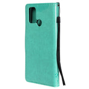 Custodia in pelle sintetica a vibrazione orizzontale con motivo ad albero e gatto con supporto e fessure per carte, portafoglio e cordino, For OPPO Realme 7i / C17, For Xiaomi Mi 10T / 10T Pro