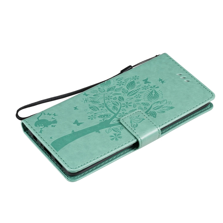 Custodia in pelle sintetica a vibrazione orizzontale con motivo ad albero e gatto con supporto e fessure per carte, portafoglio e cordino, For OPPO Reno4 Pro 4G, For OnePlus 8T