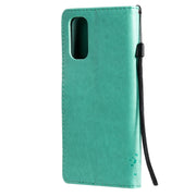 Custodia in pelle sintetica a vibrazione orizzontale con motivo ad albero e gatto con supporto e fessure per carte, portafoglio e cordino, For OPPO Reno4