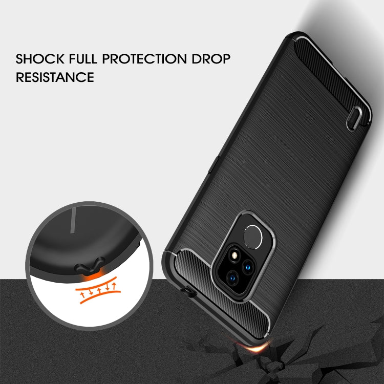 Custodia in TPU in fibra di carbonio con trama spazzolata, For Motorola Moto E7 (2020), For OnePlus 9 Pro, For OnePlus 9