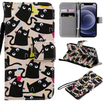 Custodia portafoglio in pelle flip per iPhone 12 Mini e 12 Pro