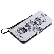 Custodia in pelle flip orizzontale per pittura con supporto, slot per schede e cordino, For iPhone 12 mini, For iPhone 12 / 12 Pro