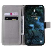 Custodia in pelle flip orizzontale per pittura con supporto, slot per schede e cordino, For iPhone 12 Pro Max