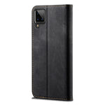 Custodia portafoglio in pelle effetto denim per Samsung Galaxy