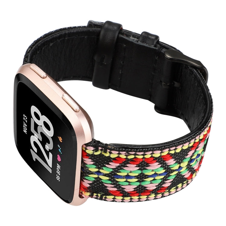 Per cinturino in vera pelle stile etnico Fitbit Versa