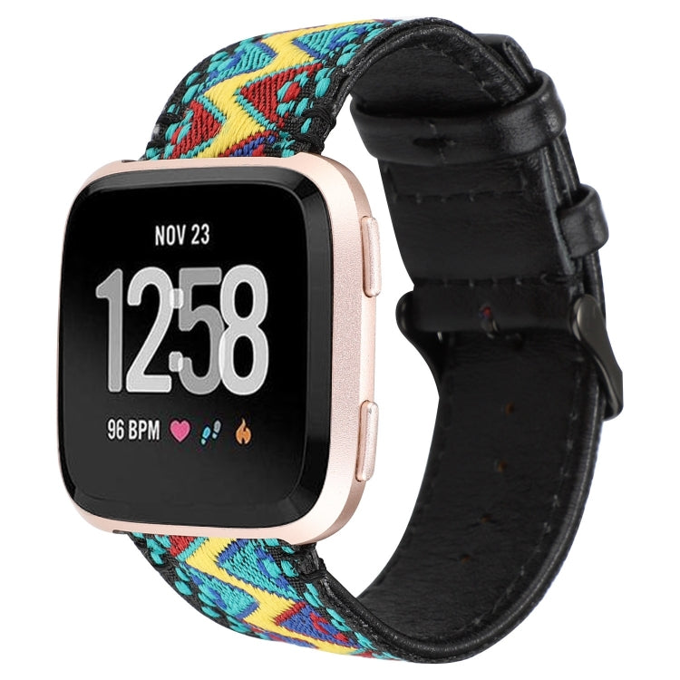Per cinturino in vera pelle stile etnico Fitbit Versa