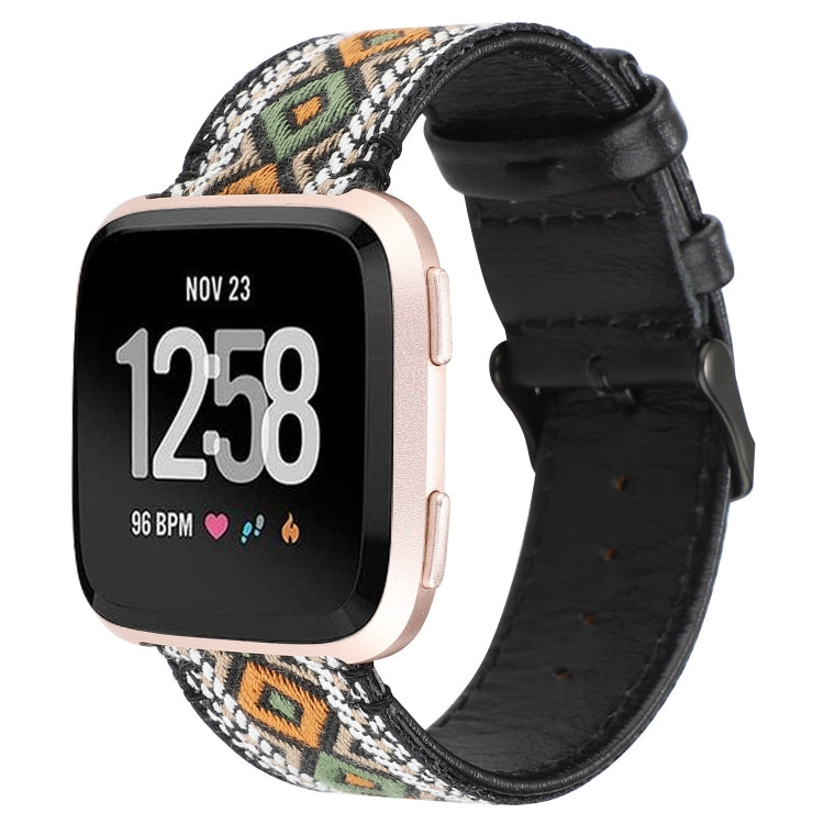 Per cinturino in vera pelle stile etnico Fitbit Versa