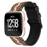 Per cinturino in vera pelle stile etnico Fitbit Versa