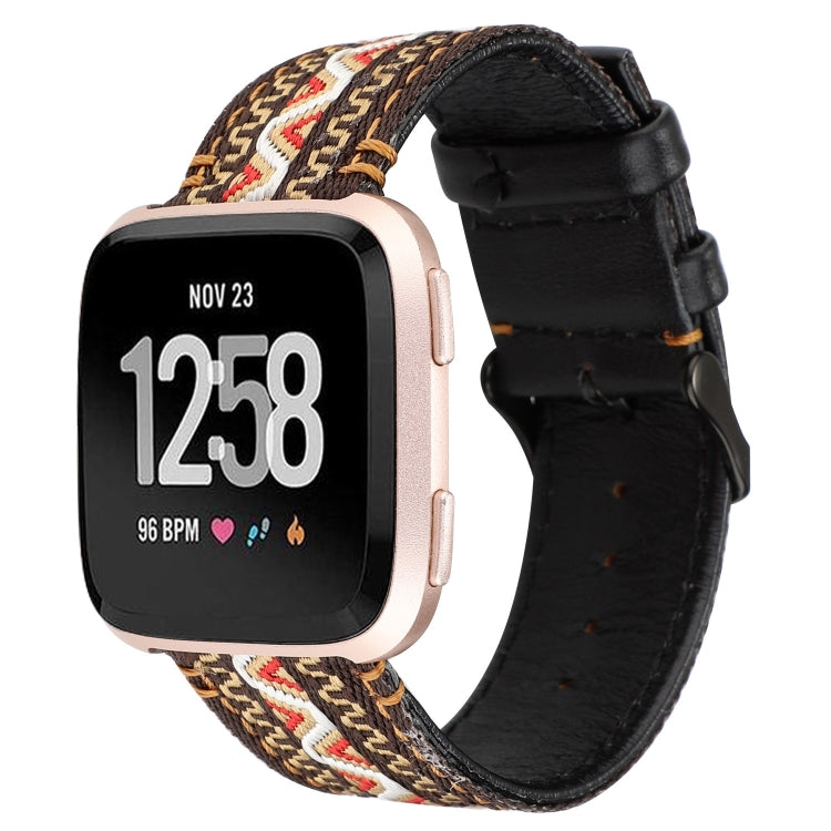 Per cinturino in vera pelle stile etnico Fitbit Versa