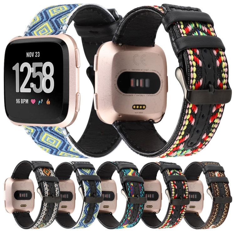 Per cinturino in vera pelle stile etnico Fitbit Versa